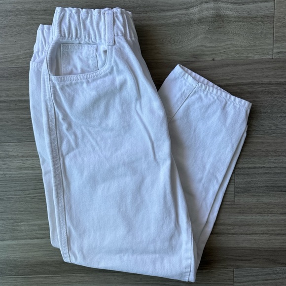 H&M White Straight Leg Elastic Waist Denim Jeans Size 10 - Picture 4 of 6